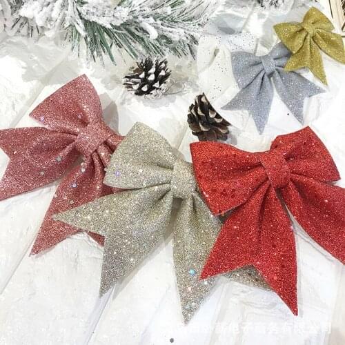 Christmas Ornaments Bow Tie Christmas Tree Pendant Bowknot Handmade Gift Box Wrapping New Year Party Decoration Baubles