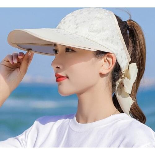 Women Sun Hat Anti-uv Protection Fashion Beautiful Ladies Golf Sport Summer Sun Visor Hat Outdoor Sports Fishing Beach Caps 2021