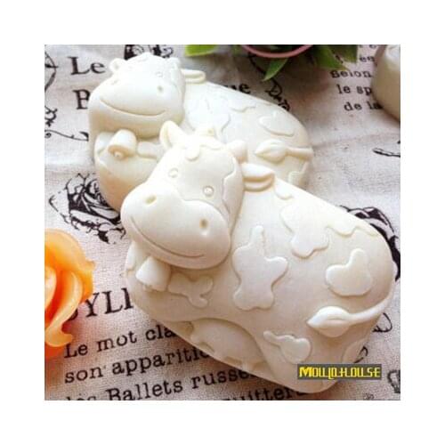 Silica gel mould handmade soap cake candle ,cute dairy cow