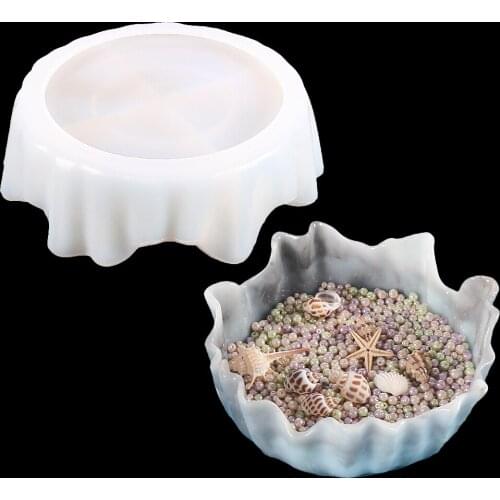 Flower Pot Holder Silicone Resin Mold DIY Table Fruit Bowl Plate Jewelry Storage Making Tools for Home Decoration