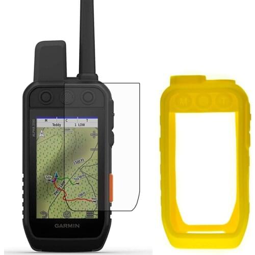 Silicon Case Skin + LCD Screen Protector Shield Film for Handheld GPS Garmin Alpha 200i Alpha200i Accessories