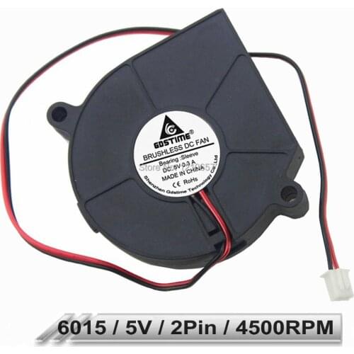 100 PCS Gdstime 60mm 5V Blower Cooling Fan Brushless DC Exhaust Computer Cooler 2Pin 60x15mm