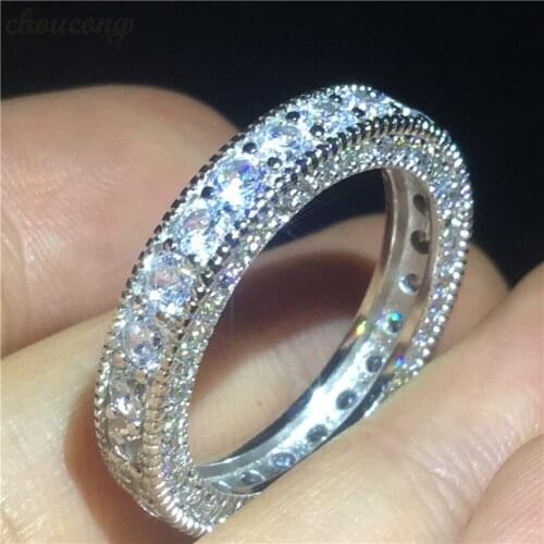 Choucong Vintage Female Eternity Promise Ring 925 Sterling Silver Full Round AAAAA cz Wedding Band Rings For Women Party Jewelry