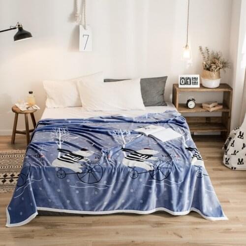 High quality Thicken plush bedspread blanket 200x230cm High Density Super Soft Flannel Blanket to on for the sofa/Bed/Car