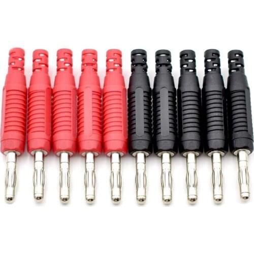 10Pcs 4mm Banana Plugs Solder DIY Banana Plug Male Connectors Adapters for Multimeter Test Leads Probes