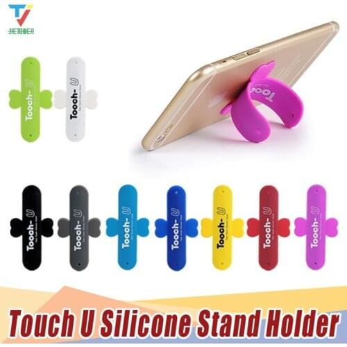 1000pcs/lot Universal Mini Touch U One Touch Silicone Soft Phone Stand Ring Mount Holder For Smartphone Samsung Phone holder
