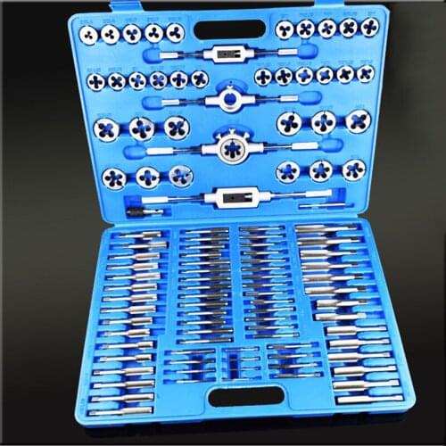 110PCS/Lot Screw Nut Thread Tap & Die Tool Set with Wrench Handle Heavy Duty Hand Tool Kit