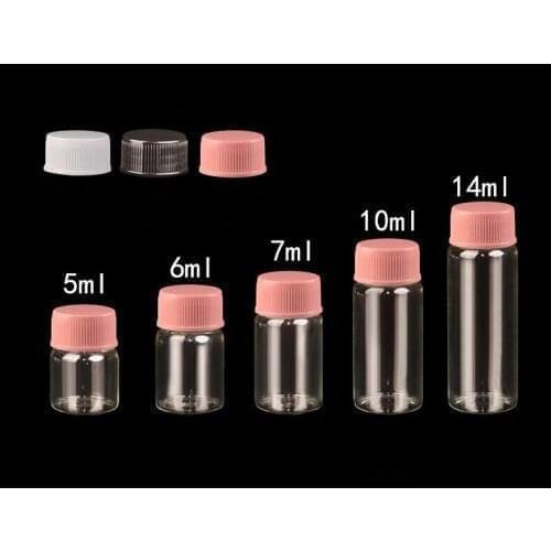 20pcs 5/6/7/10/14ml DIY Mini Wishing Glass Bottles Plastic Cap Craft Tiny Empty Jars Cork Stopper Transparent Souvenir Container