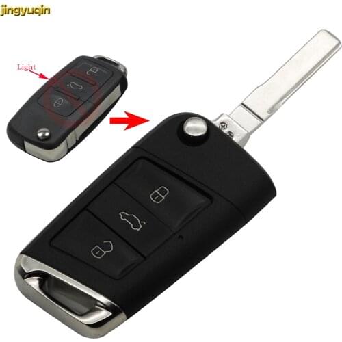 3 Buttons Modified Flip Remote Key Shell for VW Tiguan Golf 7 Jetta Passat Beetle Polo Bora Uncut Blade Folding Key Case Cover