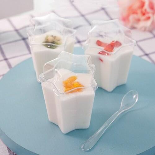 50pcs DIY baking decoration birthday party favors dessert cups 135ml transparent creative ice cream pudding cake cup with lid