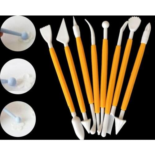 8PC Yellow carving Group DIY baking cake tool mould shaping tool 17003-3