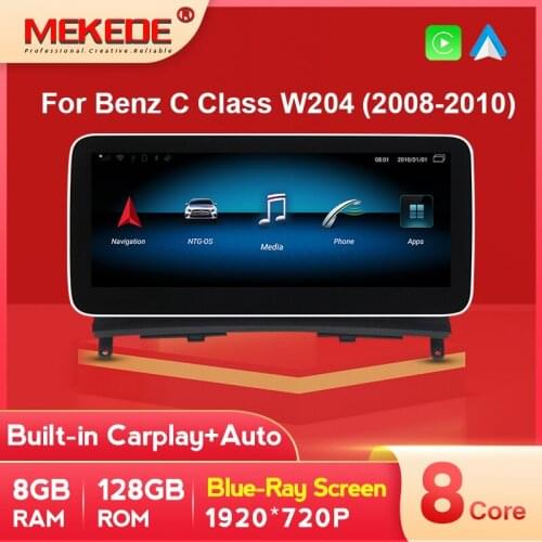 Carplay Auto Radio GPS For Mercedes Benz C Class W204 C180 C200 C220 C300 C350 8GB 128GB Car Multimedia 2008-2013 player