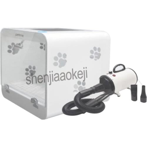 New 220v Automatic Pet Drying Box Tempered Glass+Acrylic Plate Hair Dryer for Small Pet Smart Temperature Display Dryer 1PC