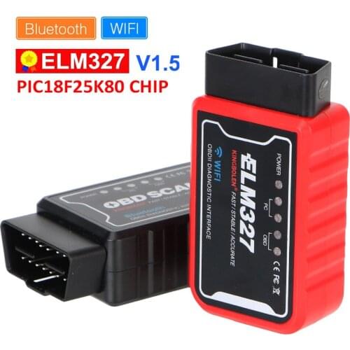 V1.5 Car ELM327 Code Reader OBD2 Scanner Diagnostic Tools PIC18F25K80 ICAR2 OBDSCAN OBDII WIFI Bluetooth Automotive Accessories