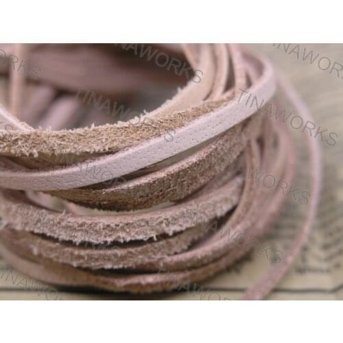 FREE SHIPPING 3*1MM Square Natural Color Real Leather Cord 100meters