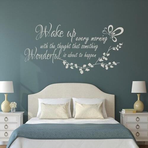 Wake Up Every Morning Vinyl Sticker Inspirational Bedroom Quote Wall Decal Sticker Transfer Home Vinyl Applique Decoration 2197