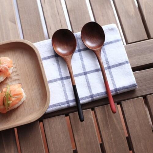 Wooden Spoons Large Long Handled Spoon Kids Spoon Wood Rice Soup Dessert Spoon Coffee Tea Mixing Tableware