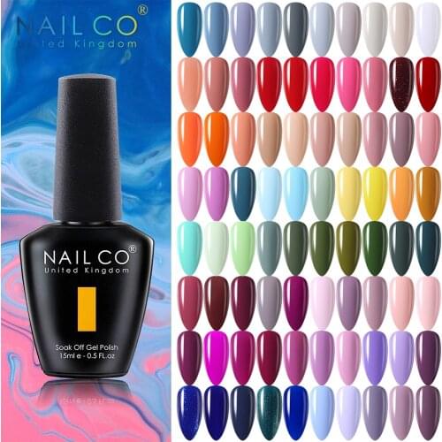 NAILCO 15ml Spring Summer Fresh Color Series Vernis Gel Nail Polish Design UV&LED Nail Gel Nail Art Glitter All For Manicure Set
