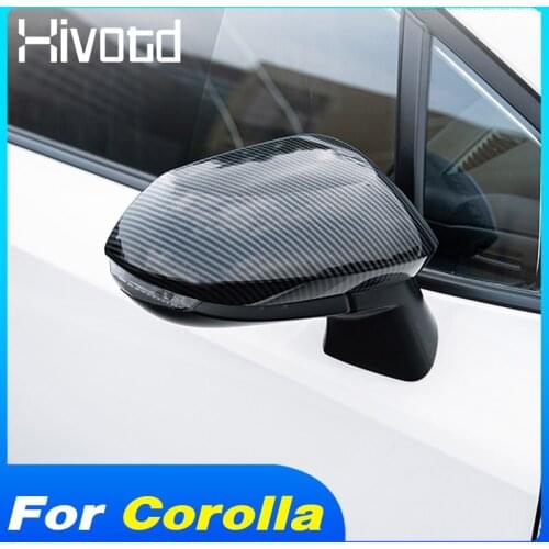 Hivotd Rearview Mirror Cover Exterior Decoration Accessories Car Styling Modification Parts For Toyota Corolla Sedan 2019-2021