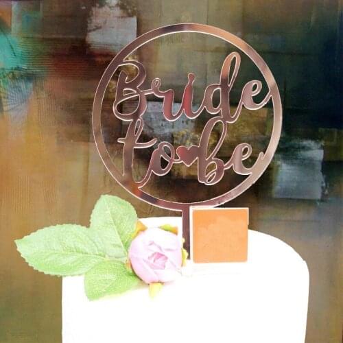 INS New Bride to be Acrylic Cake Toppers Flags Gold Wedding Cupcake Topper Decorations for Wedding Birthday Party Cake Supplies