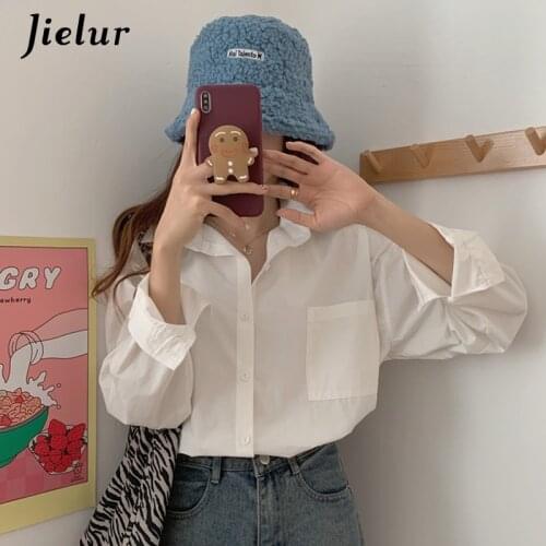 Jielur Light Blue Blouses