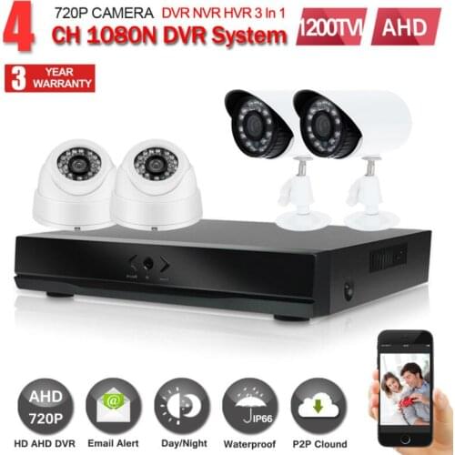 JORANK 4CH CCTV System 720P HDMI DVR 1200TVL IR Outdoor Weatherproof CCTV Camera set Home Security System Surveillance Kit
