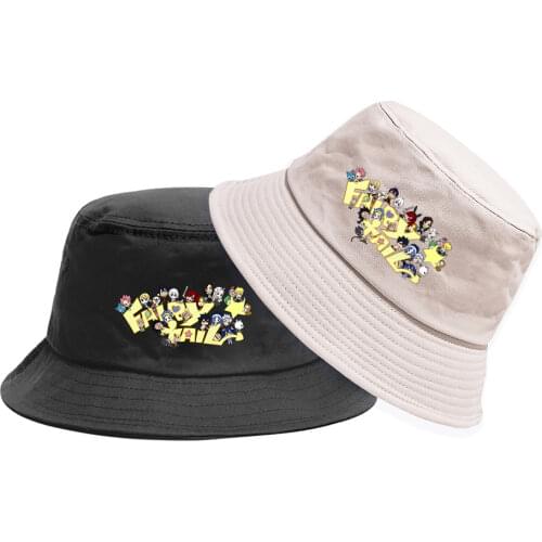Anime Fairy Tail Fisherman Hat Casual Student Outdoor Cap Bucket Hat Boonie Hat Summer Sun Cap Beach Hat Hip Hop Cap