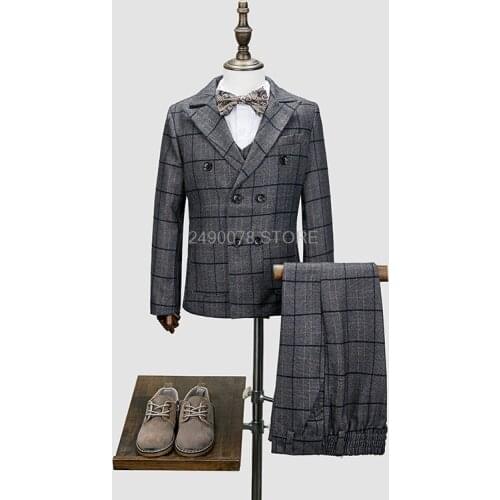 Boys Suit for Weddings Boys Jacket Vest Pants Costume Enfant Garcon Mariage Jogging Garcon Kids Suits For Boy Single Breasted