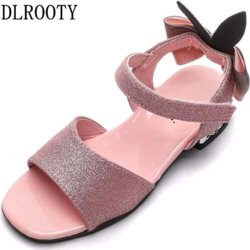 Summer Children Sandals Shoes Girls Bowtie Bling Cute Princess Kids Party Fashion Beach Toddler Baby Breathable