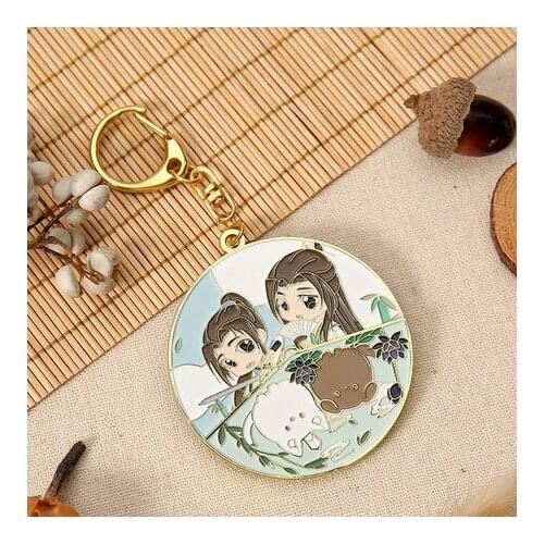 2021 HOT Scum Villain Self Saving System Shen Qingqiu Metal Keychain Gifts Pendant Round Rotation Collection Xmas Birthday Anime