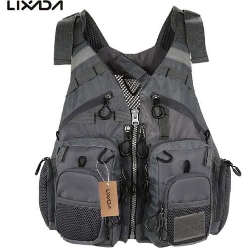 Lixada Outdoor Fly Fishing Vest Life Superior 209lb Bearing Life Safety Jacket Waistcoat Multipocket Vest Floatation for Pesca