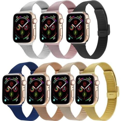 Slim Milanese Strap for Apple Watch iwatch 6 5 4 3 2 1 SE 38mm 42mm 40mm 44mm Men Women Stainless Steel Metal Replacement Band