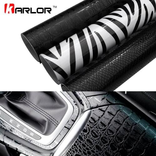 10*100cm Simulation Faux Crocodile Skin Leather Pattern PVC Sticker Retro Crack Design Auto Car Styling Auto Interior Wrap Film
