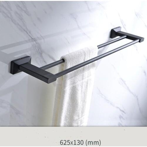 Newest solid brass Bathroom Hardware Accessory bathroom shelf towel rack bar--Matte Black
