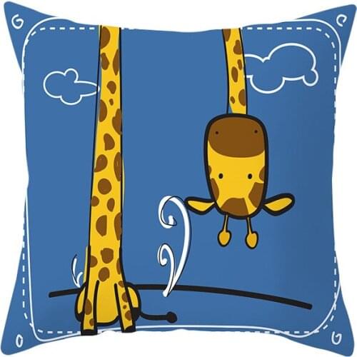 2020 New Plush Cartoon Cute Animal Series Square Home Decoration Pillow Cover