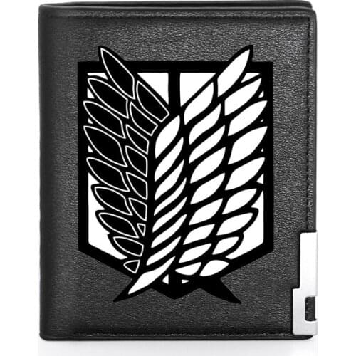 New Fashion Japan Anime Attack on Titan Leather Men Wallet Classic Credit Card Holder Short Purse