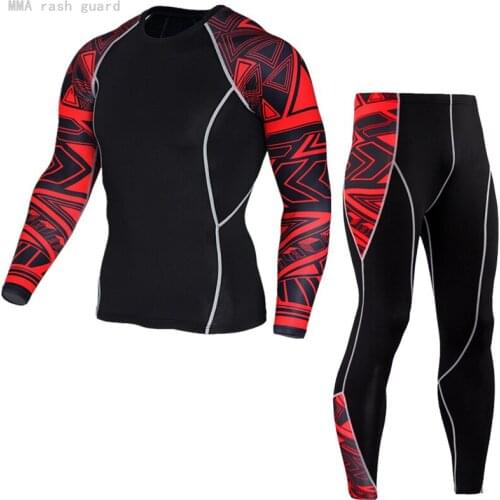 Fitness Clothing Men Quick dry Sweat Sports underwear Compression skin rash gard Male track suit Workout Thermal base layer Men