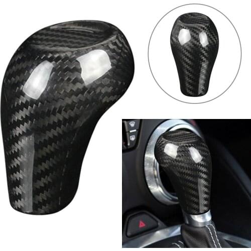 Carbon Fiber Car Gear Shift Knob Cover Trim Decor For Chevrolet Camaro 2016 2017 2018 2019 2020 Car Accessories Styling