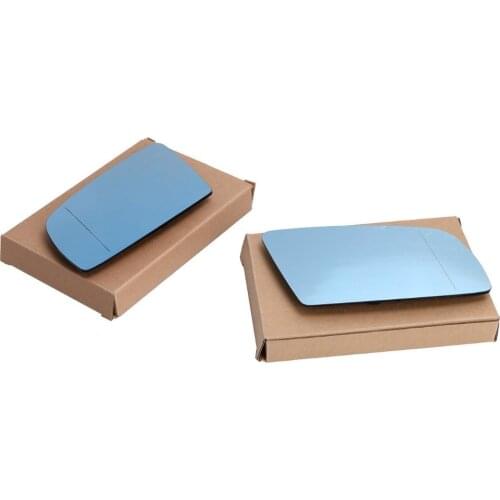 Pair Blue tinted Heated Electric Wing Mirror Glass For BMW E60 E61 03-10 E63 E64