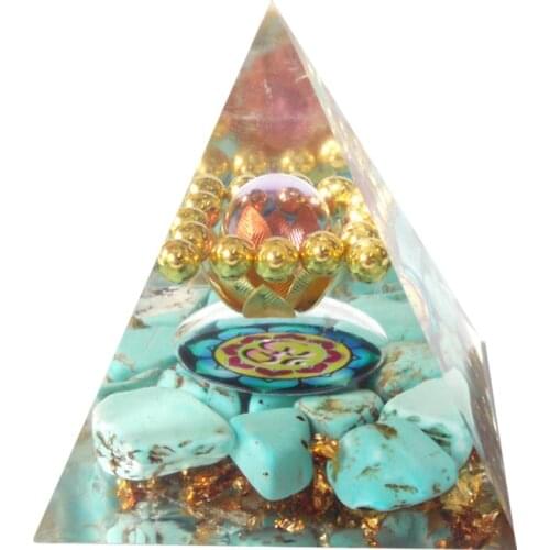 Orgonite Pyramid 6cm Symbolizes The Lucky Peridot Pyramid Energy Converter To Gather Wealth and Prosperity Resin Decor