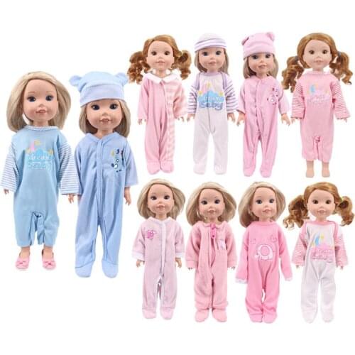 New Pattern Hooded One-Piece Pajamas Fit 14.5 Inch Nancy American Doll&32-34Cm Doll Our Generation Girl`s Toy