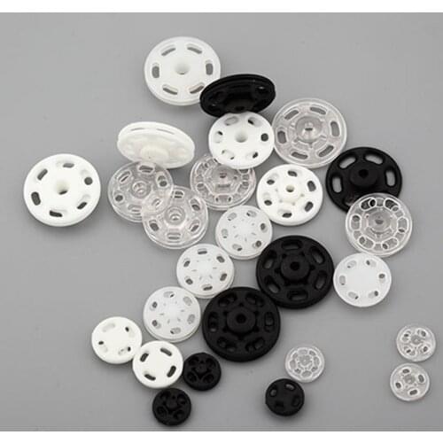 Plastic Sewing Press Snaps Clasp Buttons 7mm 10mm 12mm 15mm 18mm 21mm Nylon Snap Fasteners Studs DIY