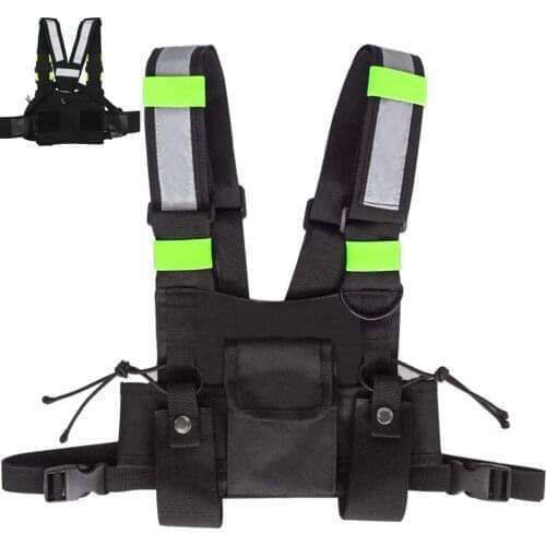 Suspenders Black Mens Tactical Vest Molle Belt Reflective Strip Chest Rig Bag CS Match Wargame Military Convenient Combat Girdle