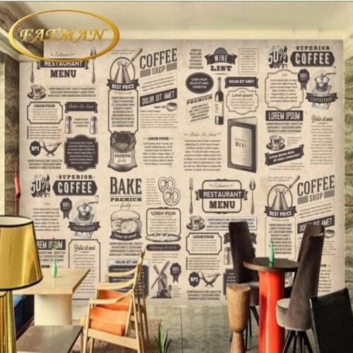 Dropship Fatman Retro Wallpaper Black And White Background Custom 3d Mural Wallpaper Coffee Shop Restaurant Papel De Pared