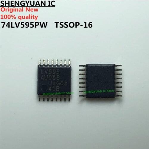 10pcs 74LV595PW LV595 TSSOP-16 74LV595 8-bit serial-in/serial or parallel-out shift register with output latches 3-State New
