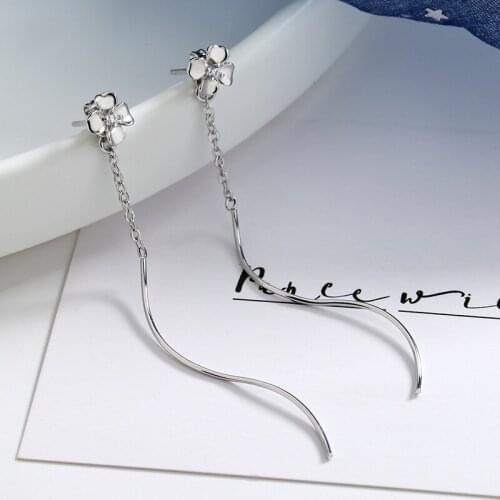 Flower Drop Earrings Long Tassel For Women Zircon Fashion Simple Retro Design New Trend Best Girlfriend Gifts Jewelry BOYULIGE