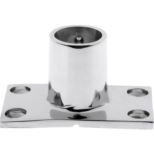 316 Stainless Steel 90 Degree Marine Boat Hand Rail Fitting Rectangular Stanchion Base For Pipe 1"