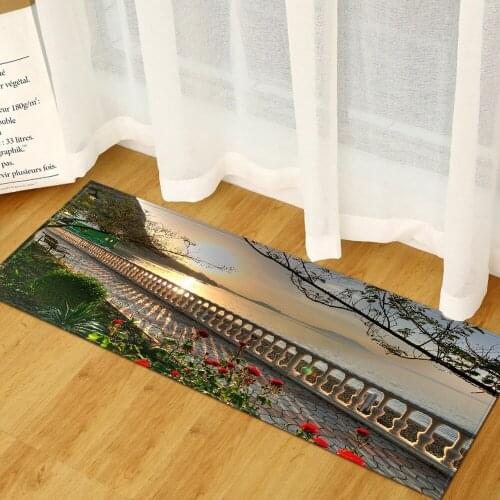 3D Scenic Pattern Rugs Absorbent Non-slip Door Mat Bathroom Kitchen Floor Mats Bedroom Living Room Carpet Hallway Rug Washable