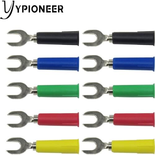 YPioneer P4002 6mm U&Y Type Insert Harpoon Welding Spade Plug for 4mm Banana Plug Electrical Testing