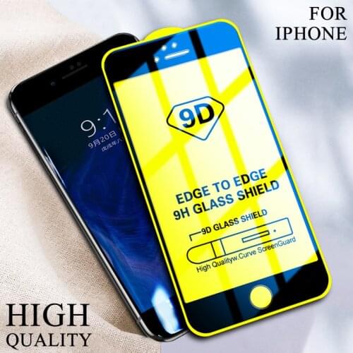 9D Full Cover Protective Glass on For iPhone 8 X SE 6 6s 7 Plus 11 Pro Max Screen Protector Tempered glass on iPhone Xr Xs Max